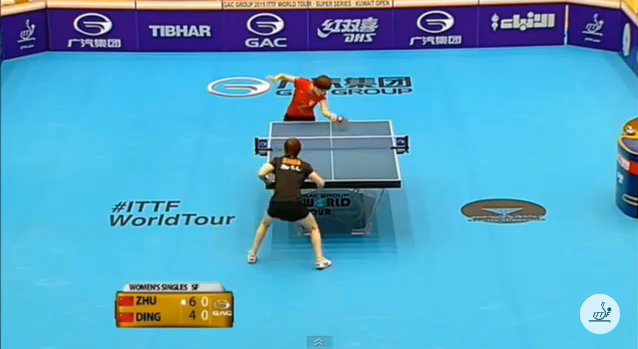 2015年クウェートオープン・女子シングルス準決勝　丁寧 vs 周雨玲